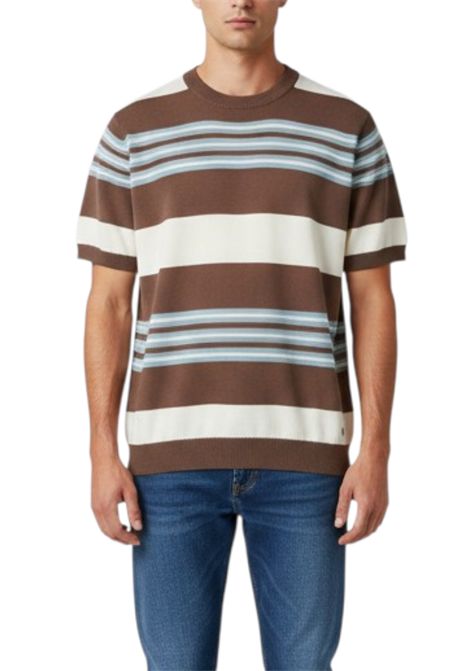 T-SHIRT UOMO IN JERSEY MARRONE MANUEL RITZ | T-shirt | 4032M516 26332029